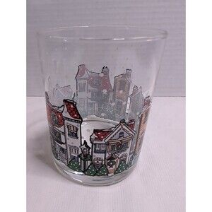 Luminarc Christmas HOLIDAY VILLAGE Pattern Houses Drinking Glass